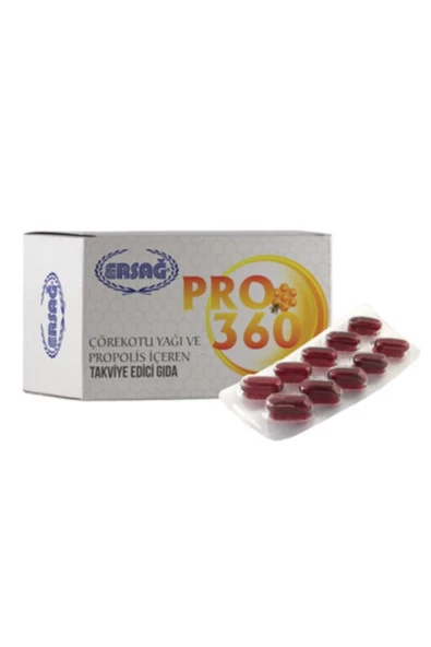 Ersağ Pro 360 Propolis+çörekotu Yağı Gıda Takviyesi