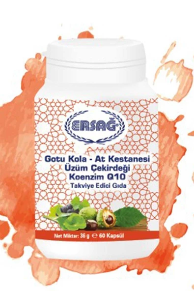 Ersağ Gotu Kola, At Kestanesi Üzüm Çekirdeği Koenzim Q1 - 2023 ürün görseli 1