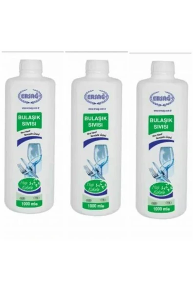 Ersağ Bulaşık Sıvısı 3×1000 ml Yeni Tarihli Orijinal