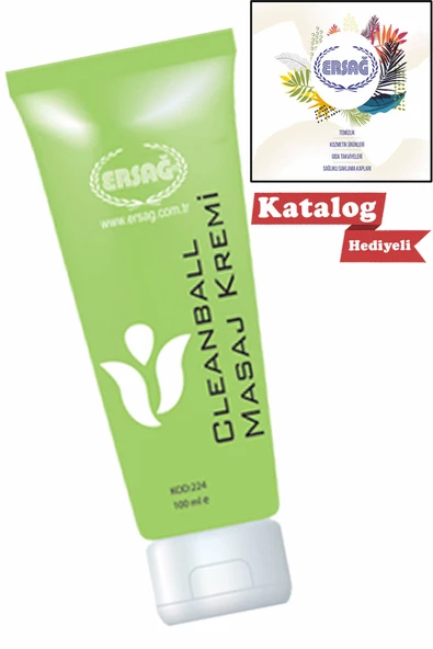 Ersağ Cleanball Masaj Kremi 100 Ml + Katalog Hediyeli + Yeni Tarihli + Orjinal + Faturalı