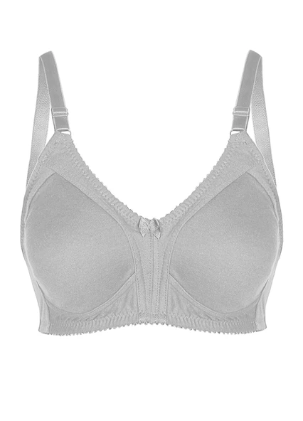Alışveriş Meydanı Kadın Gri Penye Pamuk Toparlayıcı Küçültücü Balensiz Sütyen
