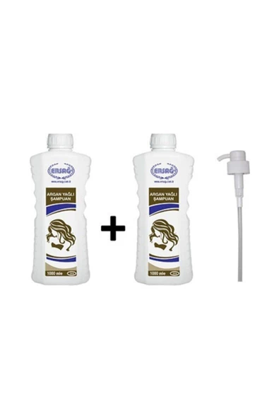 Ersağ Argan Yağlı Şampuan 1000 Ml 2 Adet+pompa -mayasshop ürün görseli 1