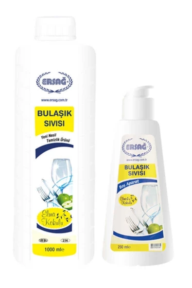 Ersağ Elma Kokulu Bulaşık Sıvısı 1000 Ml. + Boş Aparat