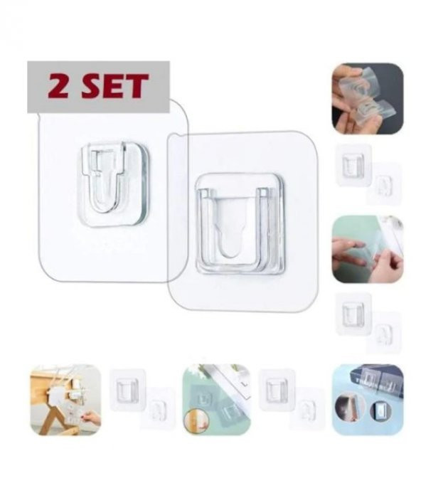 Geçmeli Klips Eşya Sabitleme Askısı 2 Set.
