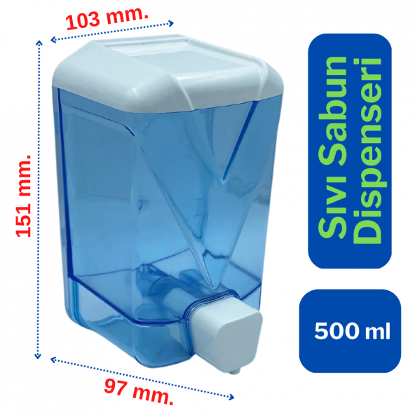 Wespa Plastik Şeffaf Sıvı Sabun Dispenseri 500 ml.