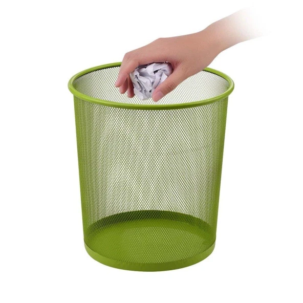 Mas Çöp Kovası Metal Tam Perforeli 10 Litre Yeşil Çöp Kovası
