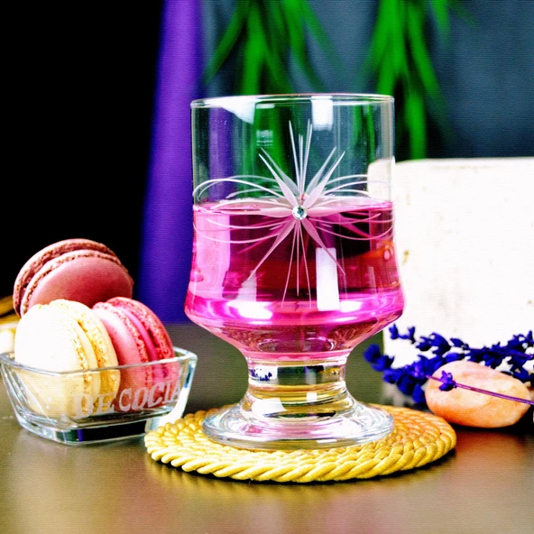 Decocia Aria 6 Adet Ayaklı Su Bardağı Magnolia Cup 310 cc Mira Desenli - Resim 2