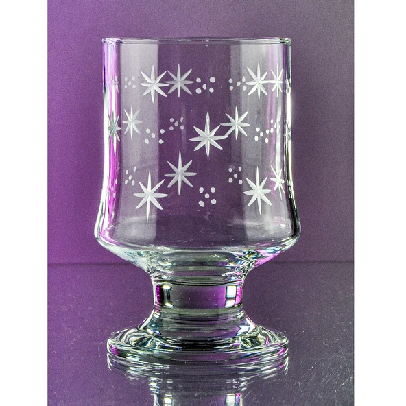 Decocia Aria 6 Adet Ayaklı Su Bardağı Magnolia Cup 310 cc Sema Desenli - Resim 3