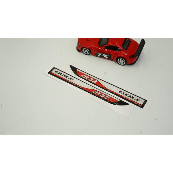 Volkswagen Golf R32 Yan Aynalar Ve Çamurluk Yanı Damla Desen Bıçak Logo Arma Seti - Resim 2