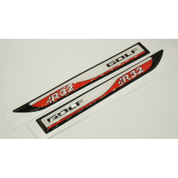 Volkswagen Golf R32 Yan Aynalar Ve Çamurluk Yanı Damla Desen Bıçak Logo Arma Seti - Resim 3