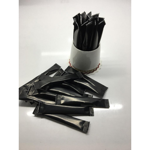 Stick Şeker 3 Gr x 1000'li Siyah Baskılı Toz Şeker - 4