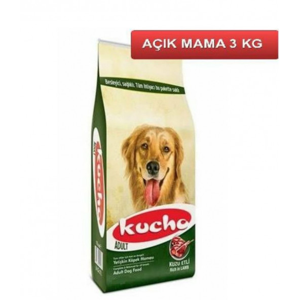 Kucho Kuzu Etli ve Pirinçli Yetişkin Köpek Maması 3 KG