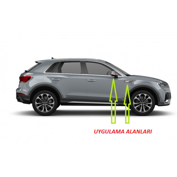 Audi S Line Q2 Q3 Q4 Yan Aynalar Ve Çamurluk Yanı Damla Desen Bıçak Logo Arma Seti - 5