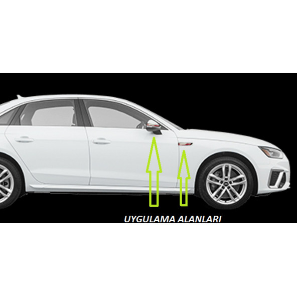 Audi S Line A5 A6 A7 A8 Yan Aynalar Ve Çamurluk Yanı Damla Desen Bıçak Logo Arma Seti - 5