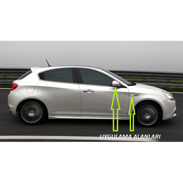 Alfa Romeo Giulietta Yan Aynalar Ve Çamurluk Yanı Damla Desen Bıçak Logo Arma Seti - 5