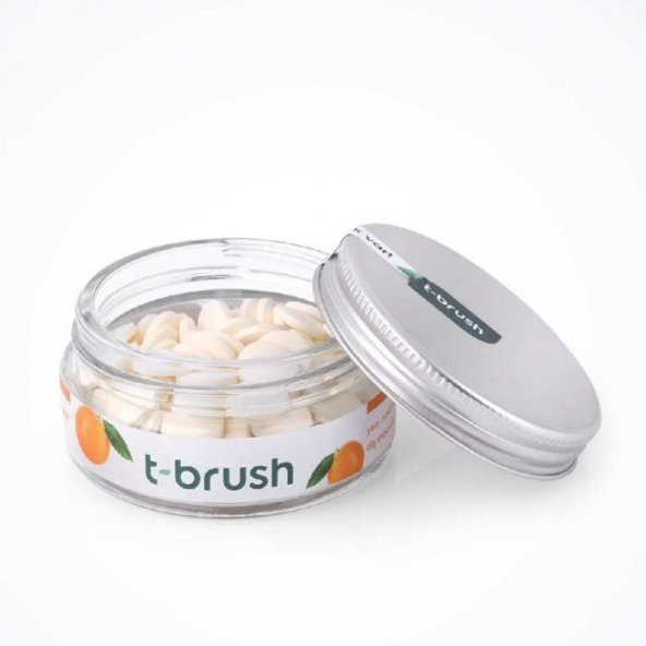 T-Brush Efervesan Diş Macunu Tableti 90 Adet Florürlü Portakal Aromalı
