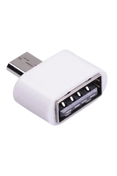 Mikro Usb Host Otg Dönüştürücü Çevirici Adaptör Beyaz - 3