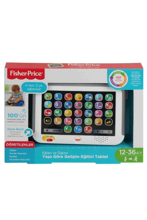 Fisher-Price Eğlen & Öğren Yaşa Göre Gelişim Eğitici Tablet (Türkçe), Akıllı Ipad, 28 Farklı Uygulama Clk64