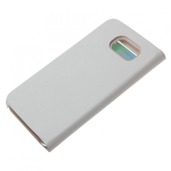 Samsung Galaxy S6 Kılıf S-View Pencereli (Suni Deri) - Beyaz - Resim 3