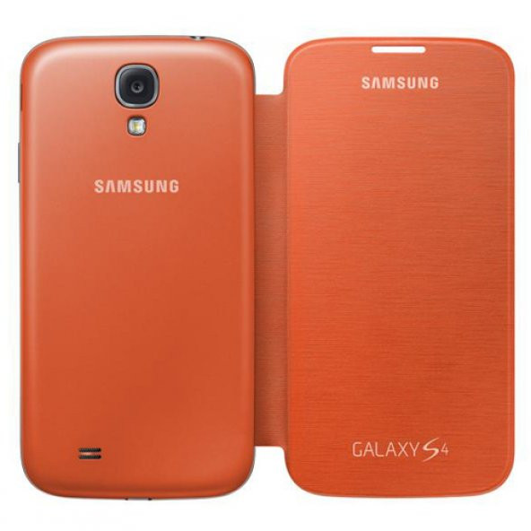 Samsung Galaxy S4 Orjinal Flip Cover Kılıf - Turuncu EF-FI950BOEGWW (Outlet) - Resim 5