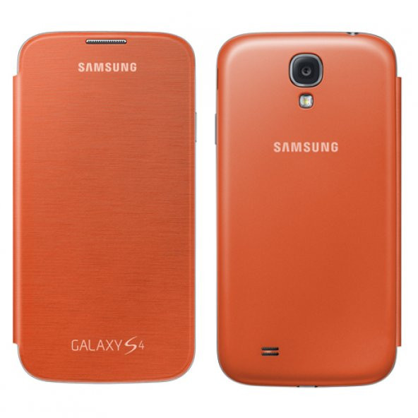 Samsung Galaxy S4 Orjinal Flip Cover Kılıf - Turuncu EF-FI950BOEGWW (Outlet)