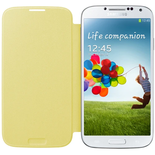 Samsung Galaxy S4 Flip Cover Orjinal Kılıf - Sarı EF-FI950BYEGWW (Outlet) - Resim 4