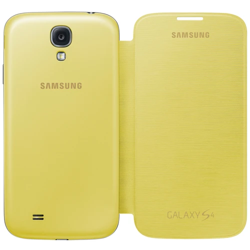 Samsung Galaxy S4 Flip Cover Orjinal Kılıf - Sarı EF-FI950BYEGWW (Outlet) - Resim 3