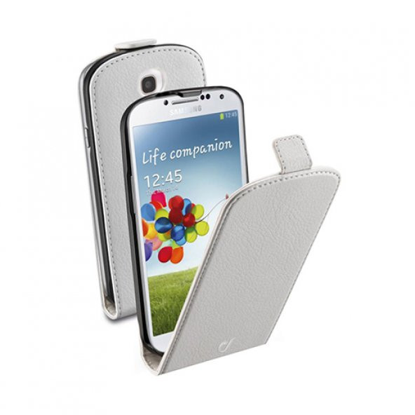 Cellular Line Galaxy S4 Flap Essential Mıknatıslı Deri Kılıf - Beyaz