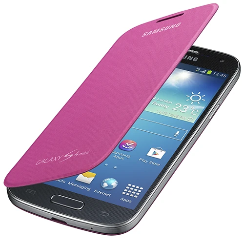 Samsung i9190 Galaxy S4 Mini Orjinal Flip Cover Kılıf - Pembe (Outlet) - Resim 3