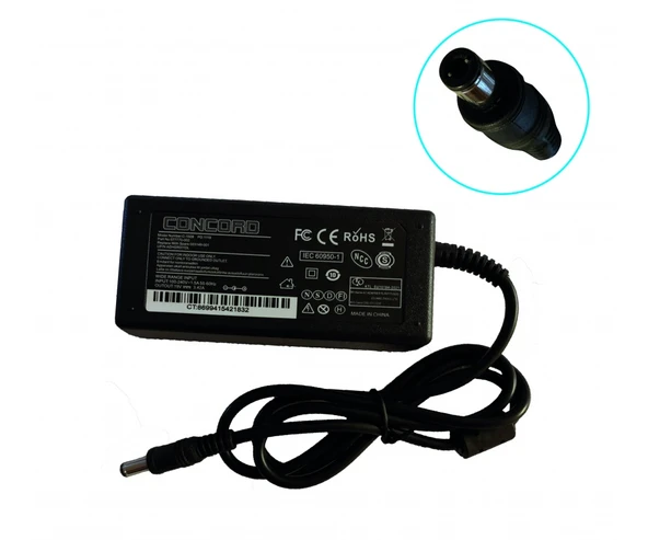 PdaTeknoloji Concord 19V Toshiba Notebook Şarj Adaptörü C-1508 - Siyah ürün görseli 1