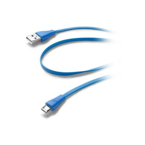 Cellular Line Micro USB Data ve Şarj Flat Kablo 1 Metre  - Mavi  (Outlet) - Resim 2