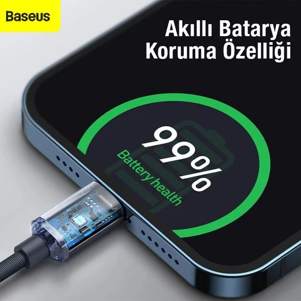 Baseus 20W 1.2metre Type C To Iphone Lightning Ultra Hızlı Şarj ve Data Kablosu,Akım Korumalı Kablo - 10