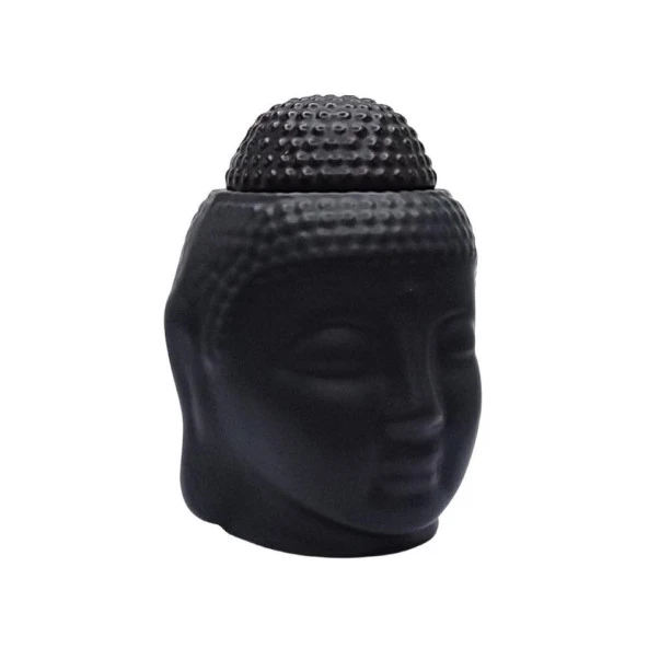 Seramik Buda Buhurdanlık Siyah Mat 13cm - 3