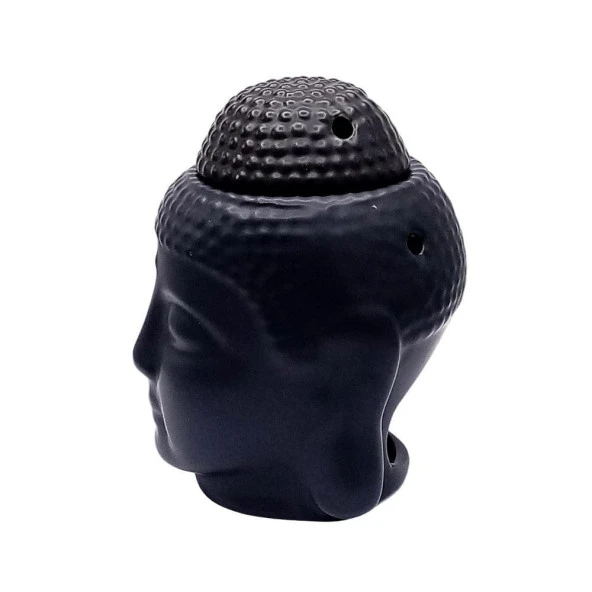 Seramik Buda Buhurdanlık Siyah Mat 13cm - 5