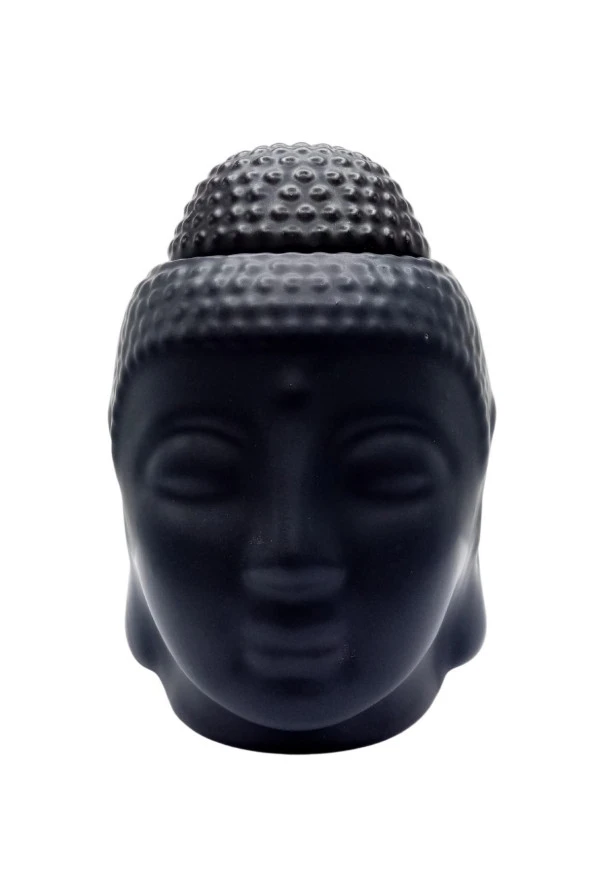 Seramik Buda Buhurdanlık Siyah Mat 13cm - 6