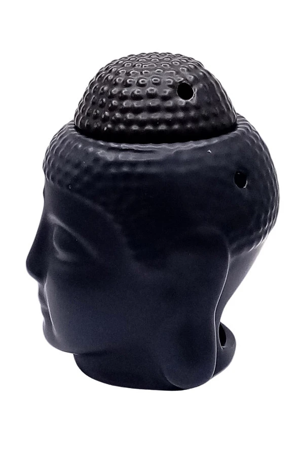 Seramik Buda Buhurdanlık Siyah Mat 13cm - 10