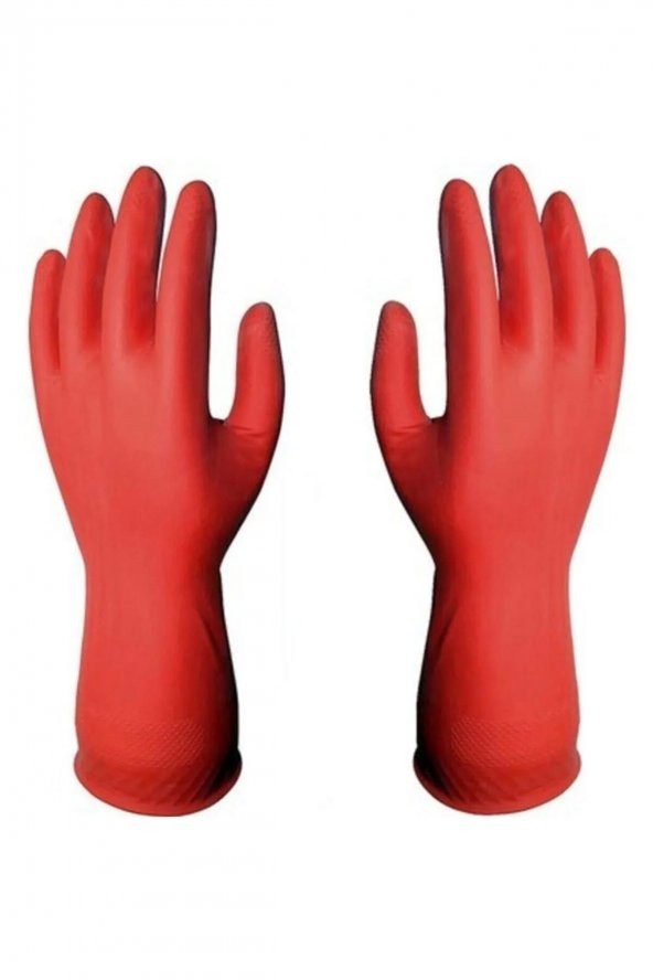 TGB Mutfak Bulaşık Temizlik Ev İş Eldiveni - Kırmızı - No: 9 / Large - 1 Çift Paket - 3