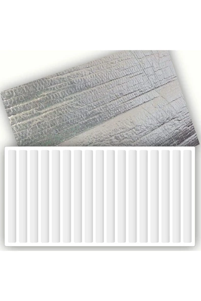 3 Adet Alüminyum Folyolu Radyatör Petek Arkası Isı Yalıtım Izolasyon Levhası 50x100 cm Kalınlık:10mm - 2