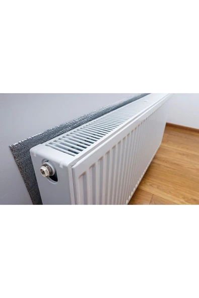 4 Adet Alüminyum Folyolu Radyatör Petek Arkası Isı Yalıtım Izolasyon Levhası 50x100 cm Kalınlık:10mm - 3