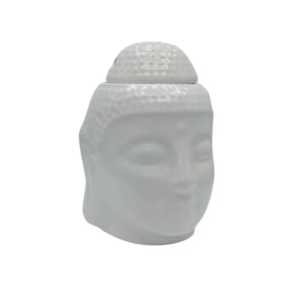 Seramik Buda Buhurdanlık Beyaz Mat 13cm - 2