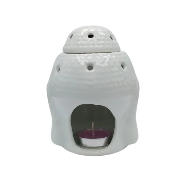 Seramik Buda Buhurdanlık Beyaz Mat 13cm - 3
