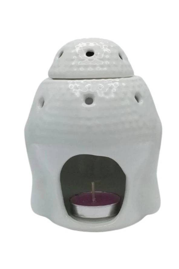 Seramik Buda Buhurdanlık Beyaz Mat 13cm - 8