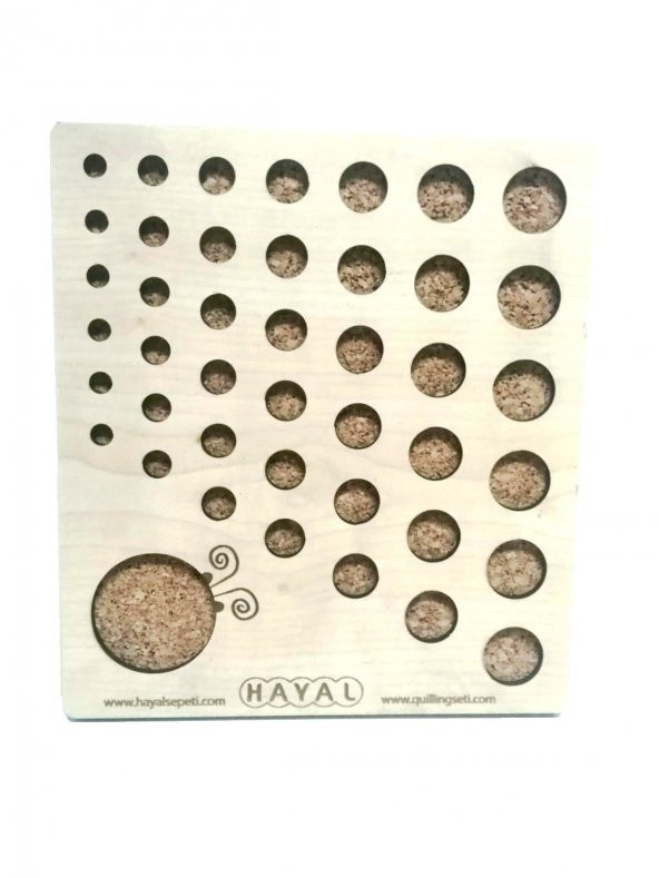 Hayal  Ahşap Mantarlı  Quilling Çiçek Çalışma Tablası - 2