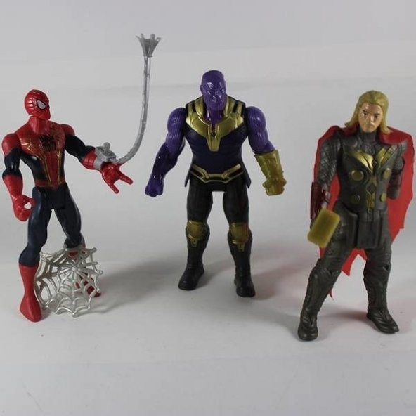 Lightcrop Avengers Endgame 3lü Spiderman + Thanos + Thor