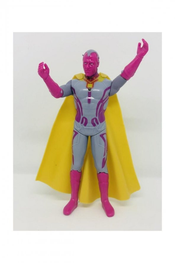 Orta Boy 17 cm Işıklı Hareketli Avengers Yenilmezler Oyuncak Vision Karakter Figür - 4