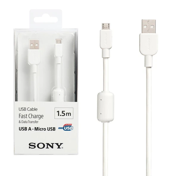 SONY CP-AB150 Orjinal Hızlı Şarj Micro Usb Data ve Şarj Kablosu - Beyaz - 2