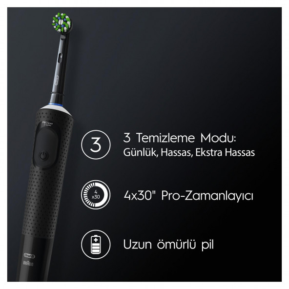 Oral-B Vitality Pro Şarjlı Diş Fırçası Siyah Protect X Clean - 2
