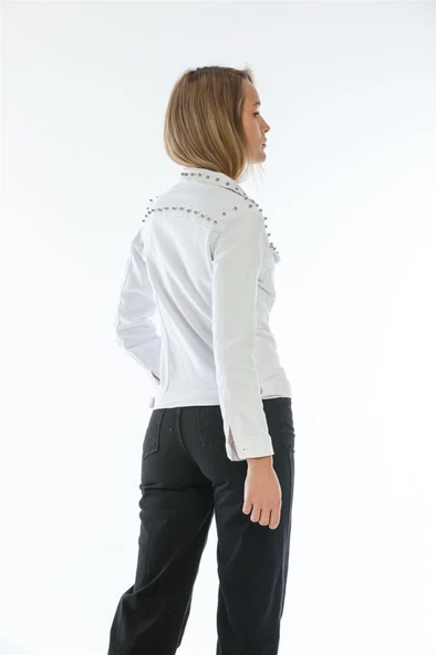Bayan Yeni Model Taşlı Kot Ceket 433556 - 4