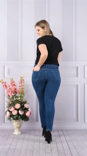 Bayan Büyük beden kot pantolon 5455 - 2
