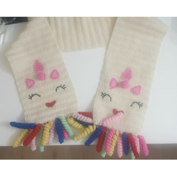 Kız Bebek 6 Yaş  Atkı Bere Takımı - Resim 2